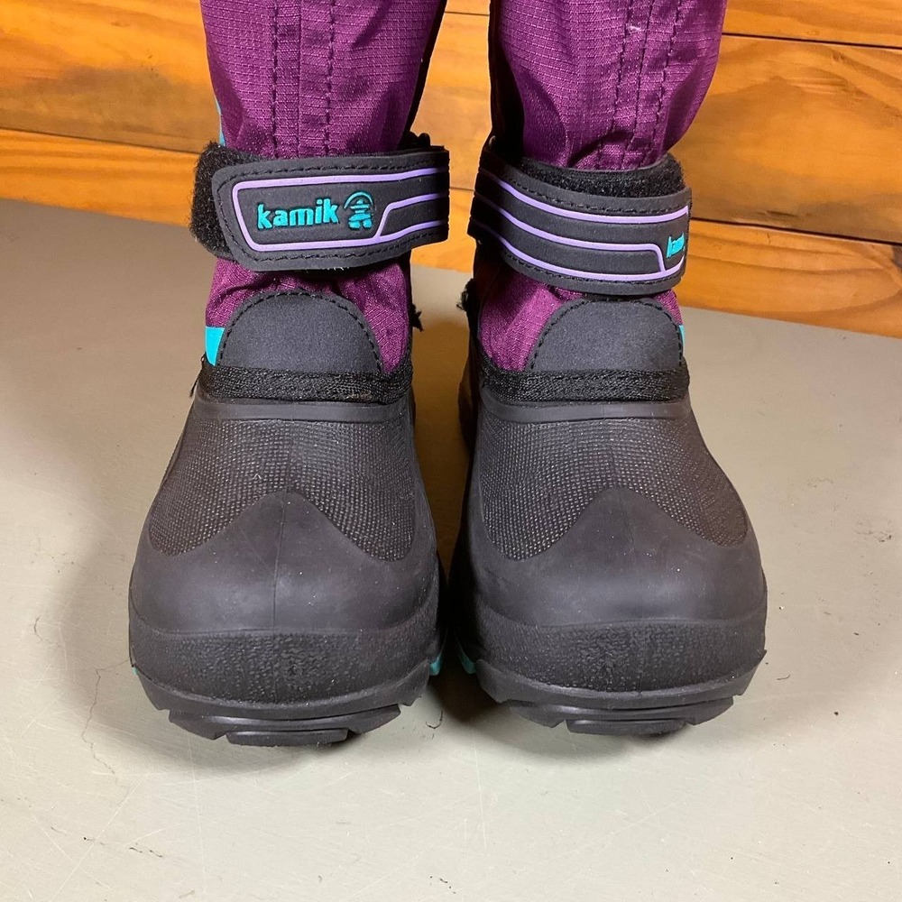 Kamik Youth Snowcoast 3 Snow Boots Purple & Teal Winter Easy‎ On/Off Size 13 - Picture 8 of 16